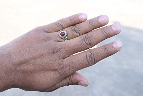 925 Sterling Silver Orange Carnelian Ring Size Us 9 - Carnelian Stone Gemstone Statement Ring Gift Jewellery For Girl Women #TOP4