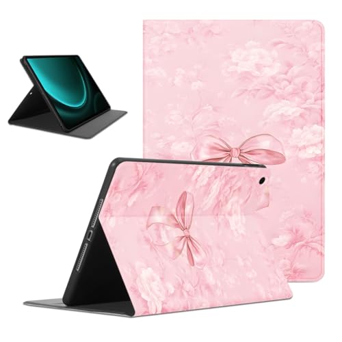 Housse Galaxy Tab S9 FE ruban rose pour travailler au café avec style