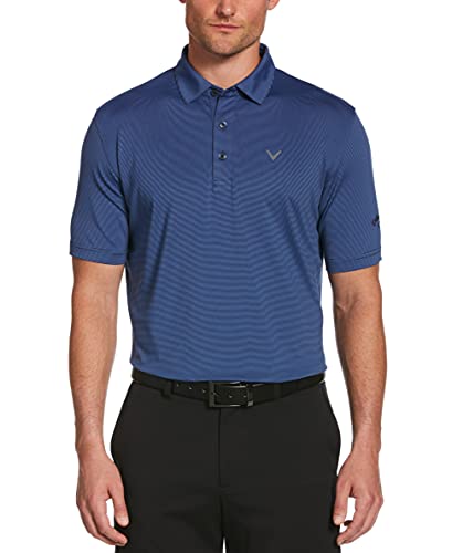 Callaway Men's Pro Spin Fine Line Short Sleeve Golf Polo, Stretch, Moisture-Wicking, Sun Protection (Available in Big & Tall)