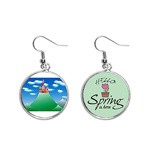 Pendientes de primavera con castillo y nubes para lucir en eventos al aire libre