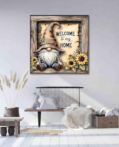 Image of Gnome Cross Stitch Kits for Adults Beginner,Home Counted Cross Stitch Kits Printed Stitching Cute Patterns Dimensions Needlepoint Art Crafts Embroidery Kits for Adults Beginners