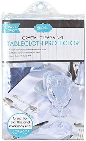 Home Expressions - Protector de mesa de plástico transparente 100% impermeable, 60 x 90 pulgadas, protector de mantel de vinilo de PVC, a prueba de