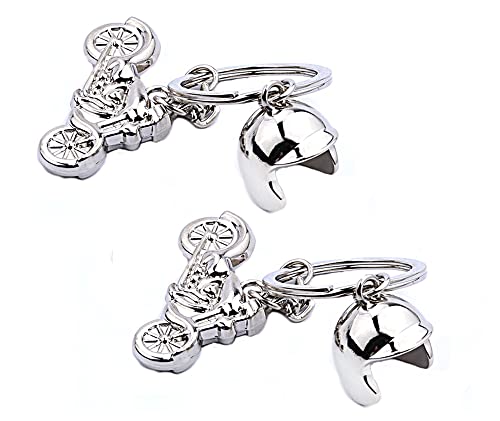 KAIAIWLUO Porte-clés de Moto,2 PCS Porte-clés de Moto en Métal porte-clés en acier inoxydable 3D moto super vélo scooter porte-clés cadeau pour hommes