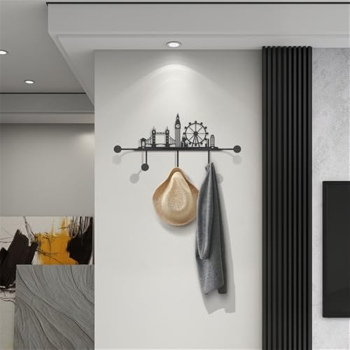 Perchero de pared para entrada y baño con diseño moderno de 5 ganchos 5