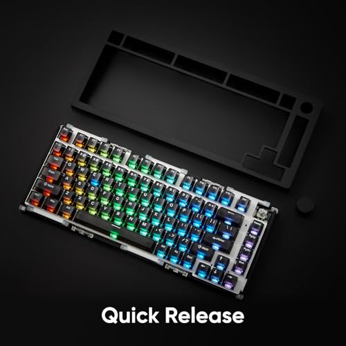 Image of MONSGEEK M1 V5 HE Rapid Trigger Gaming Keyboard Quick Release Aluminum Mechanical Keyboard, Black Transparent Astrolink Magnetic Switch