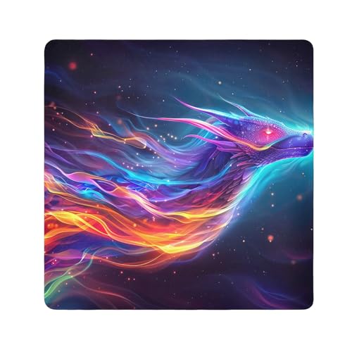 ODAWA Cosmic Wolf Purple Self Adhesive Cloth 13.8X13.8 Inch Magic Flexible Folding Self-Stick Makeup Bag Magic Self-Adhesive Cloths for Camera, Lens, Laptop