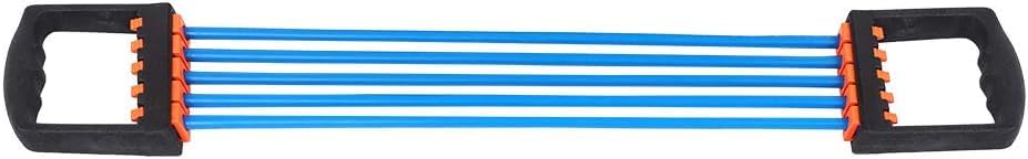 Chest Expander for Chest Arm Legs Shoulder, Chest Exerciser for Men with 5 Removable Ropes, Fitness Training Expander Set for Pilates Push Ups Full Body Home Gym Workout Band (Blue)