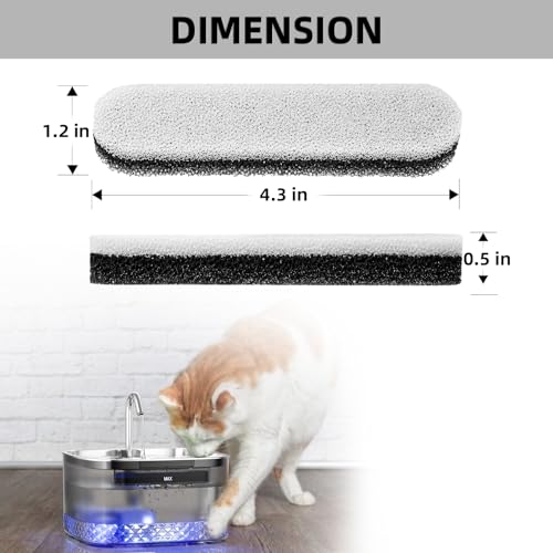 Image of Cat Water Fountain Filters, 6 Packs /Box Replacement Filters for MAILOFY WF220 Automatic Cat Water Fountain 75oz /2.2L, Activated Carbon 3-Layer Filtration to Purify Water and Remove Odors