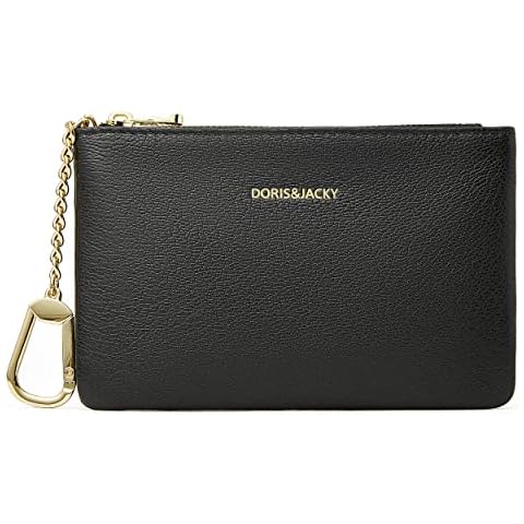 Small Leather Coin Purse Pouch Change Wallet For Women With Metal Hook Chain, 1-black, Small Coin Purse;mini Coin Purse Cover