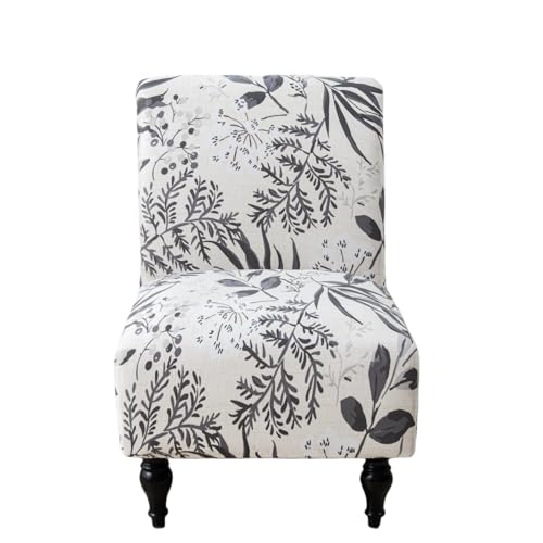 Image of Eco-Ancheng Armless Chair Slipcover Removable Armless Accent Chairs Covers Washable Armless Slipper Chair Slipcover Printed Armless Chair Furniture Protector Covers for Living Dining Room Hotel
