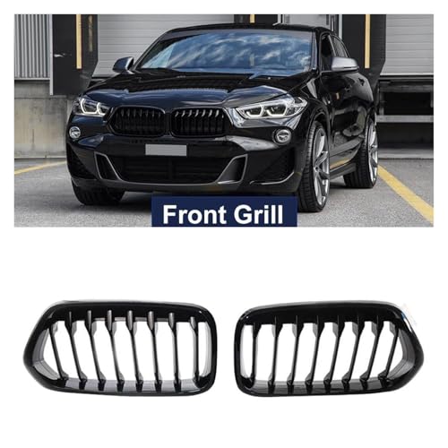 Grilles calandre BMW X2 F39 pour remplacer une calandre ternie par du noir brillant - 7