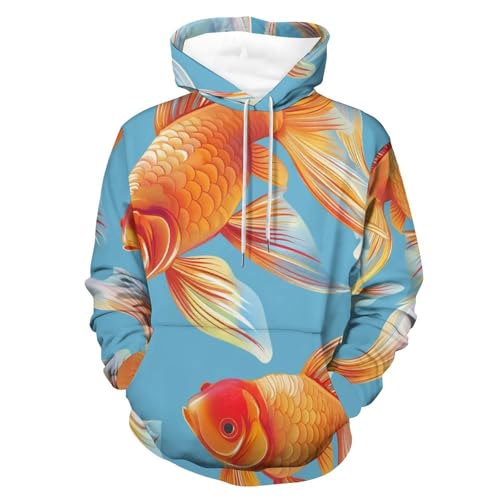 Sweatshirt Poisson Rouge pullover manches longues pour homme et femme taille S