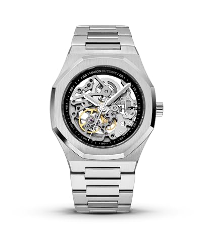 MAISON DU TEMPS Montre pour Homme Skeleton Automatique avec Un Bracelet Acier MTBeta Skeleton