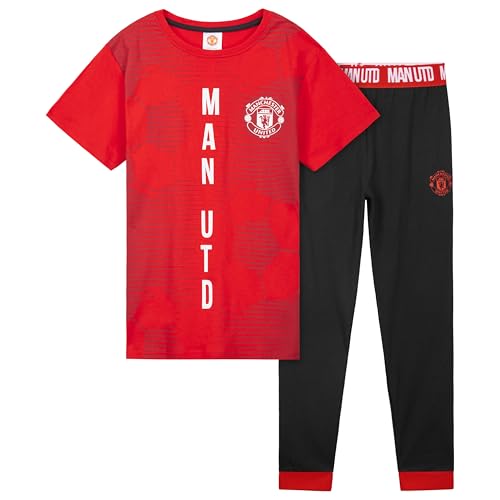 Manchester United F.C. Boys Loungewear Set, Comfy 2 Piece T-Shirt and Long Bottoms Set - Football Gift for Boys