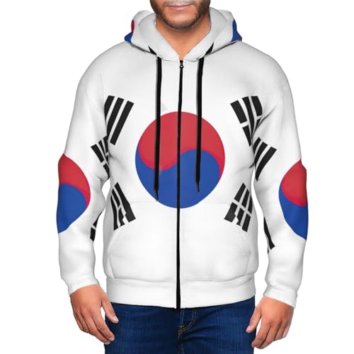 Sweat à capuche thermique homme veste zippée ample imprimé Corée du Sud - 6
