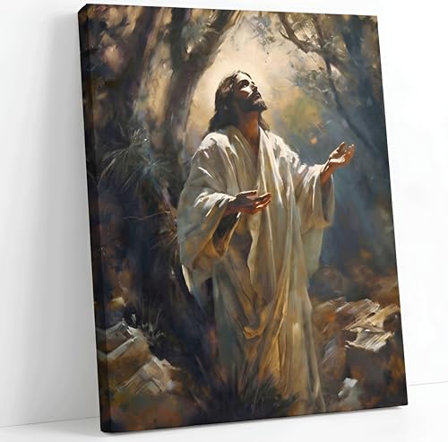 Jesus Canvas Wall Art Jesus Praying In The Garden Of