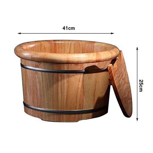 Balde sólido de madera para baño de pies natural miniatura 4