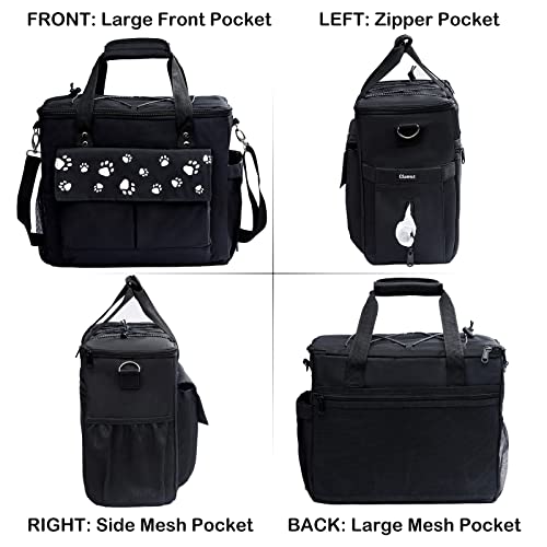 CLAWIST Dog Travel Bag, Airline Approved Dog Bags for Traveling, 2 Dogs Food Travel Container and Collapsible Bowls for Supplies, Overnight Pet Travel Kit Accessories - Image 5