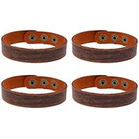 EXCEART 4 Piezas Pulsera de Cuero Pulsera de Piel de Vaca Pulsera Brazalete Regalo de Bricolaje para Niñas Mujeres Amigos Hombres Parejas Joyería Unisex