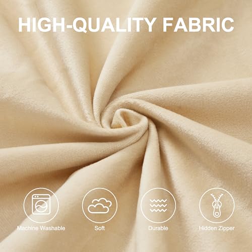 Image of Hobestluk Giant Bean Bag Chairs 6FT Oversized BeanBag Chair for Adult Jumbo | Memory Foam,Washable Cover,Velvet Fabric,Storage Pocket,Portable Handle,Durable Round Bean Bag Bed for Adults | Khaki 6FT