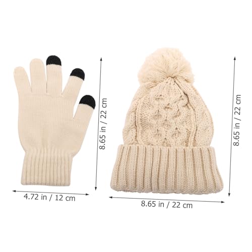 1set Knitted Beanie Hat Scarf and Touchscreen Gloves Outdoor Activities Warm Thick Knit Accessories for Men Women and Boys and Girls3