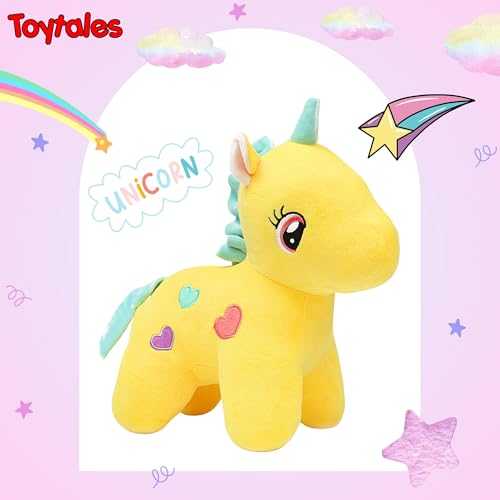 Image of TOYTALES Soft Toy Combo Cute Yellow Cat & Yellow Unicorn Plush Stuffed Toys for Kids (Pack of 2)
