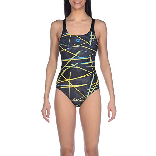 Arena Light Beams Swim Pro Back MaxLife One Piece Swimsuit, Black - Multicolor, 36