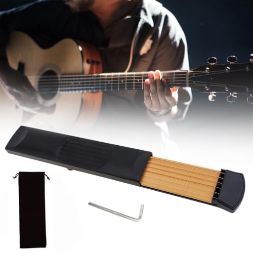 Pocket Guitar Chord Trainer, 6 Strings Silent Practice Tool for Beginners
