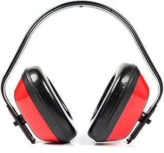 Yius Noise Reduction Safety Ear Muffs, SHC-5815 Adult Ear Defenders, Anti-Shock, Adjustable Hearing Protection Earmuffs for Shooting, Construction, Yard Work, Firework(red), One Size