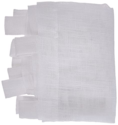 Douceur d'Intérieur Haltona - Par de Cortinas pasantes, Rectas, Efecto Lino Tejido, 120 x 60 cm, poliéster, Blanco, 120 x 60 cm