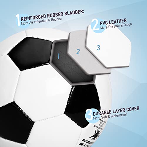 Zoojoy Size 3 Soccer Ball For Kids, Classic Color Toddler Boys & Girls Soccer Ball With Pump, Outdoor Sports & Play Ball Toys & Gifts For Baby Ages 2 3 4 5 6 7 8 #TOP2