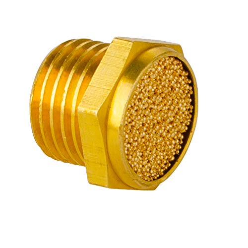 Quickun Pneumatic Muffler Silencer, 1/4” Male Thread Brass Air Exhaust Muffler Sintered Bronze Mufflers (Pack Of 10) #TOP3