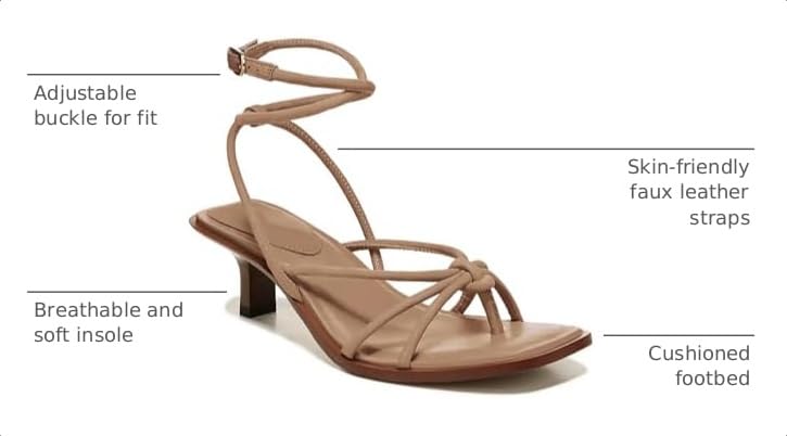 Image of Coutgo Womens Strappy Heels Sandals Thong Gladiator Square Open Toe Low Kitten Heeled Criss Cross Ankle Strap Summer Dress Wedding Shoes