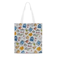 【Double-Sided Printed Design】This tote features a full-coverage bag tote print on both sides in crisp white linen, offering vibrant and coordinated visuals that eliminate the need to distinguish between front and back for easy, stylish everyday use. ...