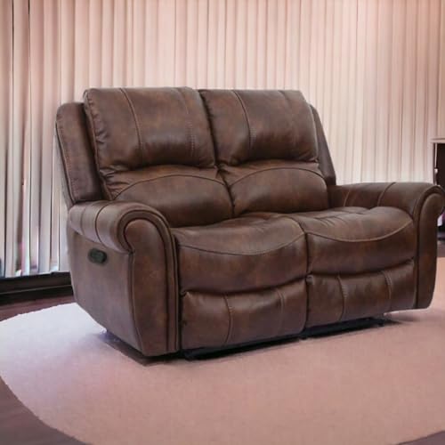 Image of Torque - Romio 2 Seater Leatherette Manual Recliner | Recliner Sofa /Chair for Living Room, Bedroom, Office | 1 Year Warranty - Brown