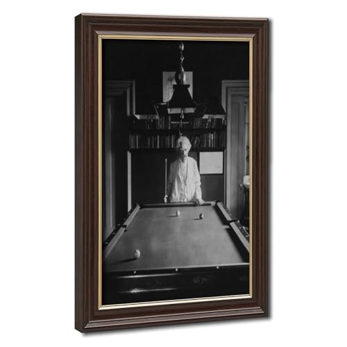 Toile vintage Mark Twain jouant au billard, un morceau d'histoire pour vos murs