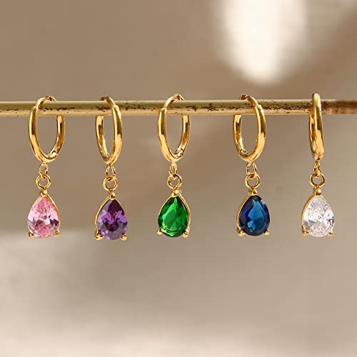 2023 3A Zircon Waterdrop Charm Small Hoop Earrings For Woman Luxury Cute Jewelry Gift Colorful Crystal Earrings2