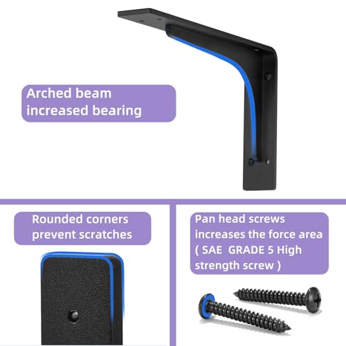 10 inch x 6 inch Shelf Support Bracket Heavy Duty, L Shelf Brackets ,max Load 300lbs, , Metal Brackets for Shelves, Counter top Bracket ,Corner Brace,Pack of 4. (10 "x 6 " Supporting Bar) by QDMXJF - Used condition - Image 4