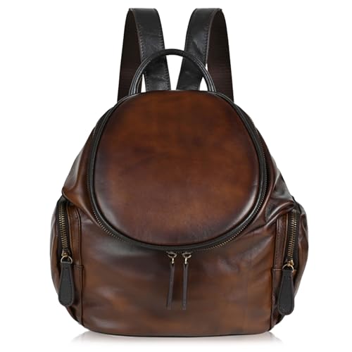 Karoukee Bolso Mochila Pequeño de Cuero Genuino para Mujer, Mochi...