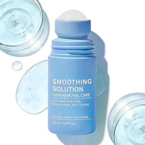 Smoothing Solution 50ml - Ingrown Hair Treatment Roll-On Serum with BHA AHA After Shave Soothing Razor Bump & Ingrown Hair Removal for Men & Women Suitable for Underarm Face Neck Leg