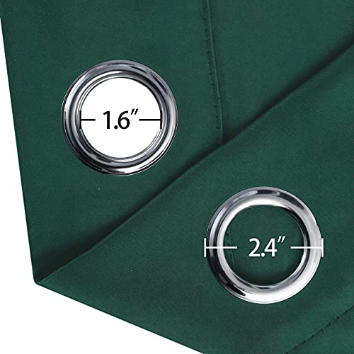 Image of LEMOMO Dark Green Thermal Blackout Curtains /52 x 72 Inch /Set of 2 Panels Room Darkening Curtains for Bedroom