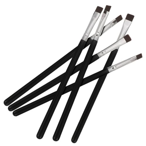 IWOWHERO 6pcs Eyeliner Brush Flat Eyebrow and Eye Makeup Tools