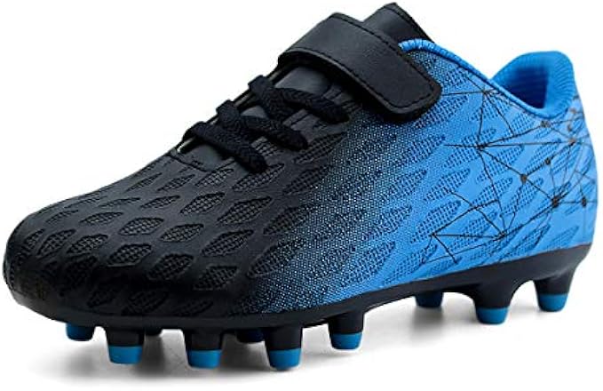 brooman Kids Firm Ground Soccer Cleats Boys Girls Athletic Outdoor Football Shoes
