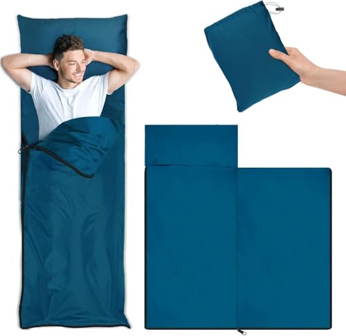 YOOSDENC Saco de dormir, sábana de viaje y saco de dormir para adultos, sábanas de camping, saco de dormir de viaje para mochileros, 220 x 90 cm