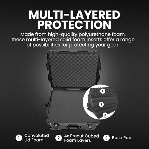 Image of NANUK 960 Hard Case with Cubed Foam - Waterproof Travel Camera Hard Case with Wheels, 25.4 inch x 20 inch x 14.5 inch, Dustproof and Impact-Resistant, Ideal for Heavy Loads - Black