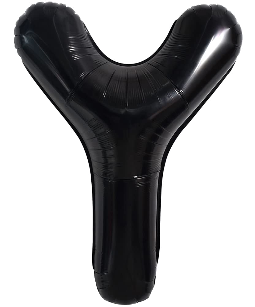 TONIFUL 40 Inch Large Black Y Letter Balloon - Jumbo Helium Foil Mylar Big Alphabet for Birthday Party Anniversary Supplies Decorations