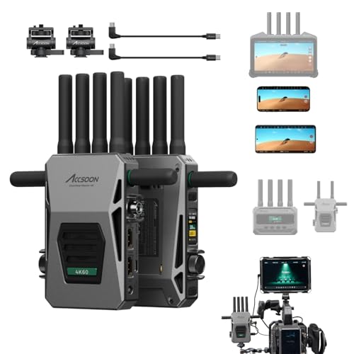 Image of Accsoon CineView Master 4K Wireless Video Transmission HDMI SDI Transmitter Receiver 4K60 Tri-Band 25ms Latency 8202ft,1 Wired iOS+4 App Monitoring Livestreaming, Pair CineView M7 Pro /M7H Pro /SE 4K