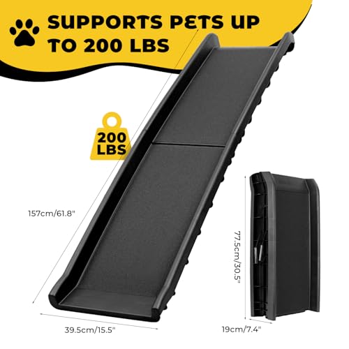simpa Folding Lightweight Black Plastic Portable Dog Pet Ramp with Anti-Slip Textured Safety Surface. - Image 4
