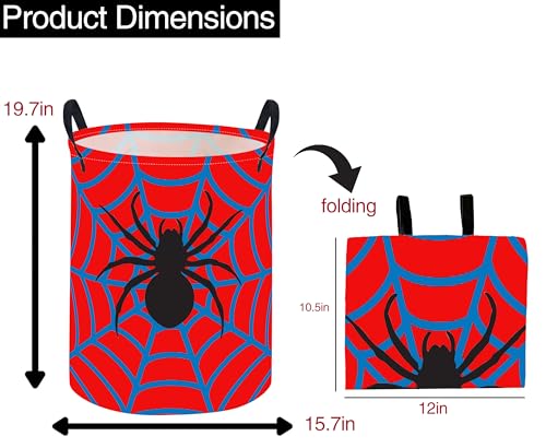 Image of ESSME Laundry Basket,Spider Hamper Collapsible Canvas Waterproof Storage Bin, Cute Hamper,Gift Baskets(Spider)