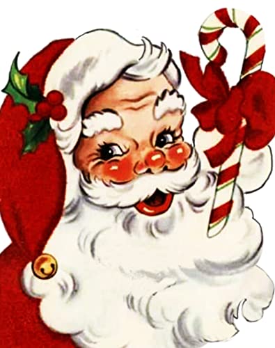 Niekea Christmas Wall Art,retro Santa,christmas Wall Art,vintage Santa,christmas,farmhouse Santa,christmas Decor Metal Sign Tag 8" X 6 Inch Gift Plaque